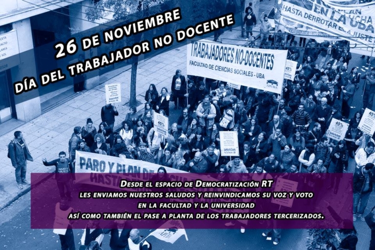 ¡Feliz día a los Trabajadores No docentes!