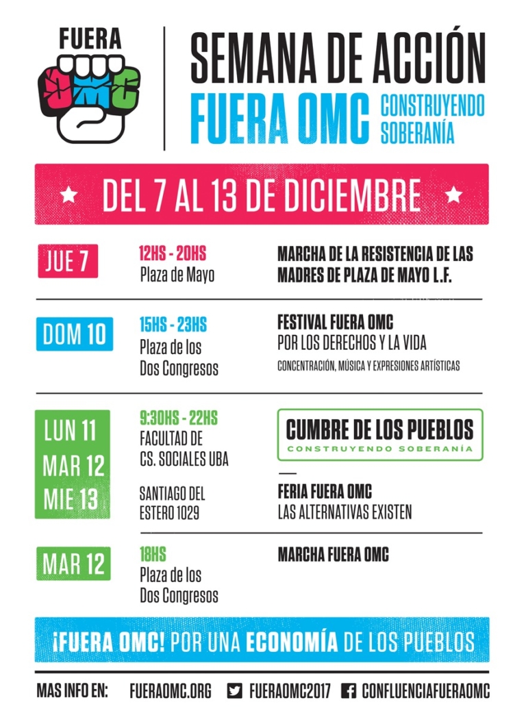 Del 7 al 13 de diciembre #fueraOMC