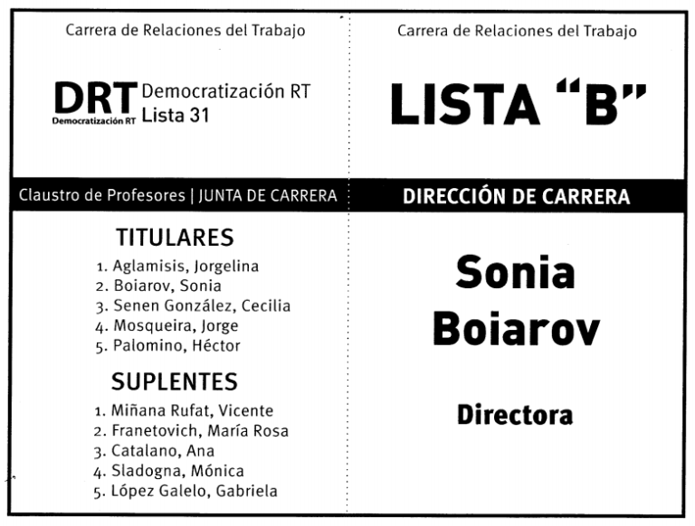 Conocé nuestros candidatos Profesores para la Junta de Carrera