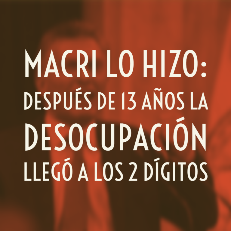 Macri lo hizo: después de 13 años la desocupación llegó a los 2 dígitos