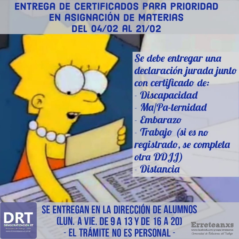 📌 Entrega de certificados para asignación prioritaria de materias.