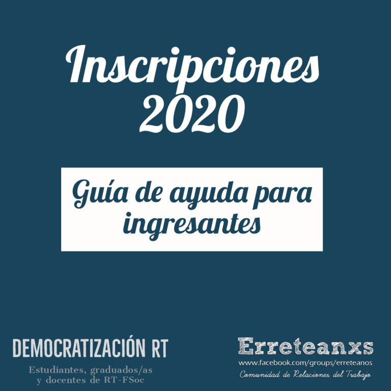 Info sobre inscripciones 2020