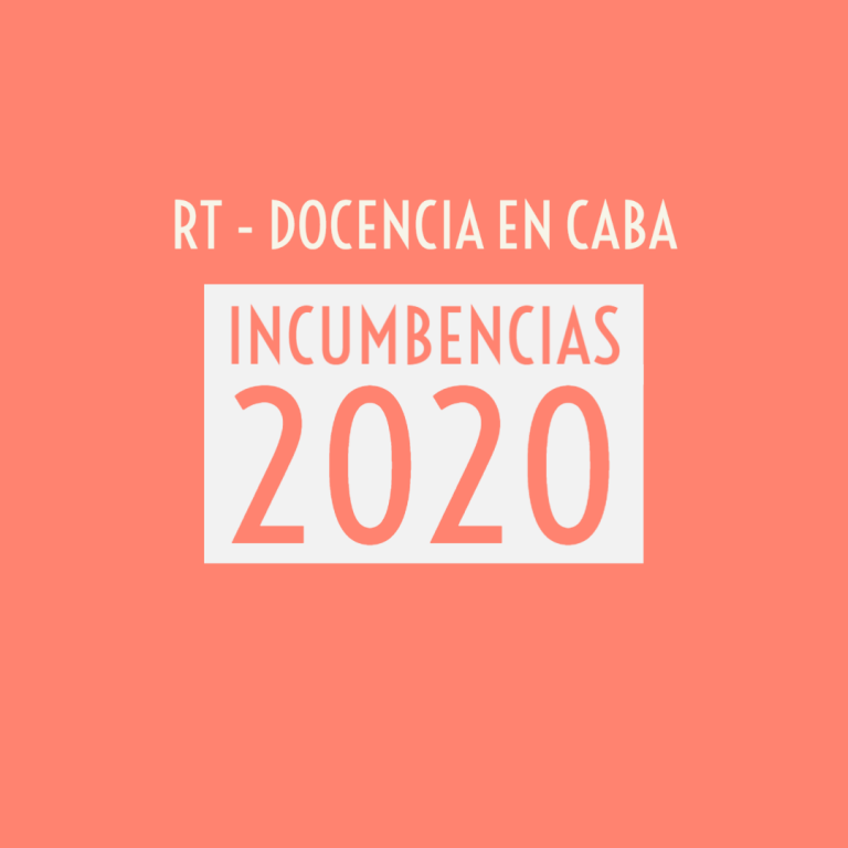 Incumbencias 2020 para el ejercicio de la docencia en CABA