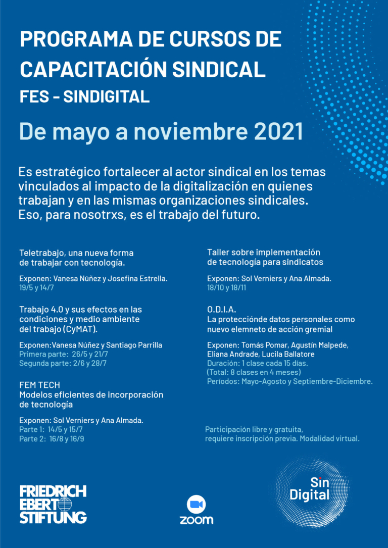 Cursos de capacitación sindical – FES Argentina y SinDigital