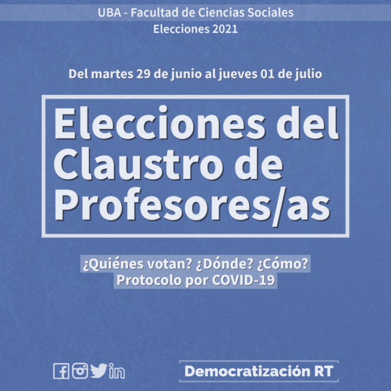 Elecciones del Claustro de Profesores/as | ¿Quiénes votan? ¿Dónde? ¿Cómo? Protocolo por COVID-19