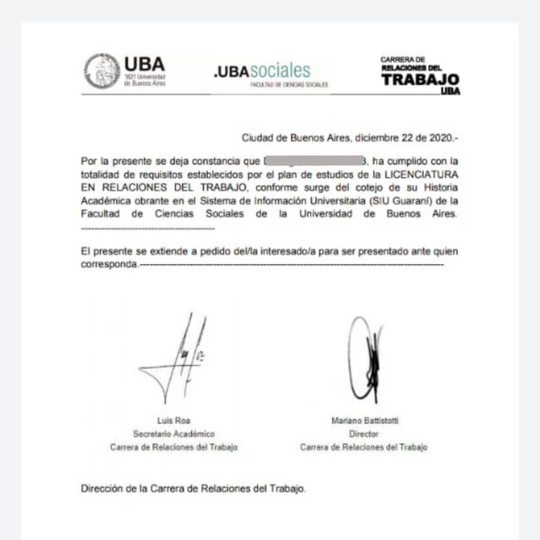 ¡Lo logramos! ¡La Dirección de Carrera emite certificado de carrera finalizada!