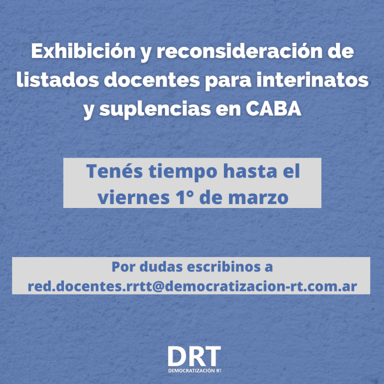 Exhibición y reconsideración de puntaje docente | CABA 2024